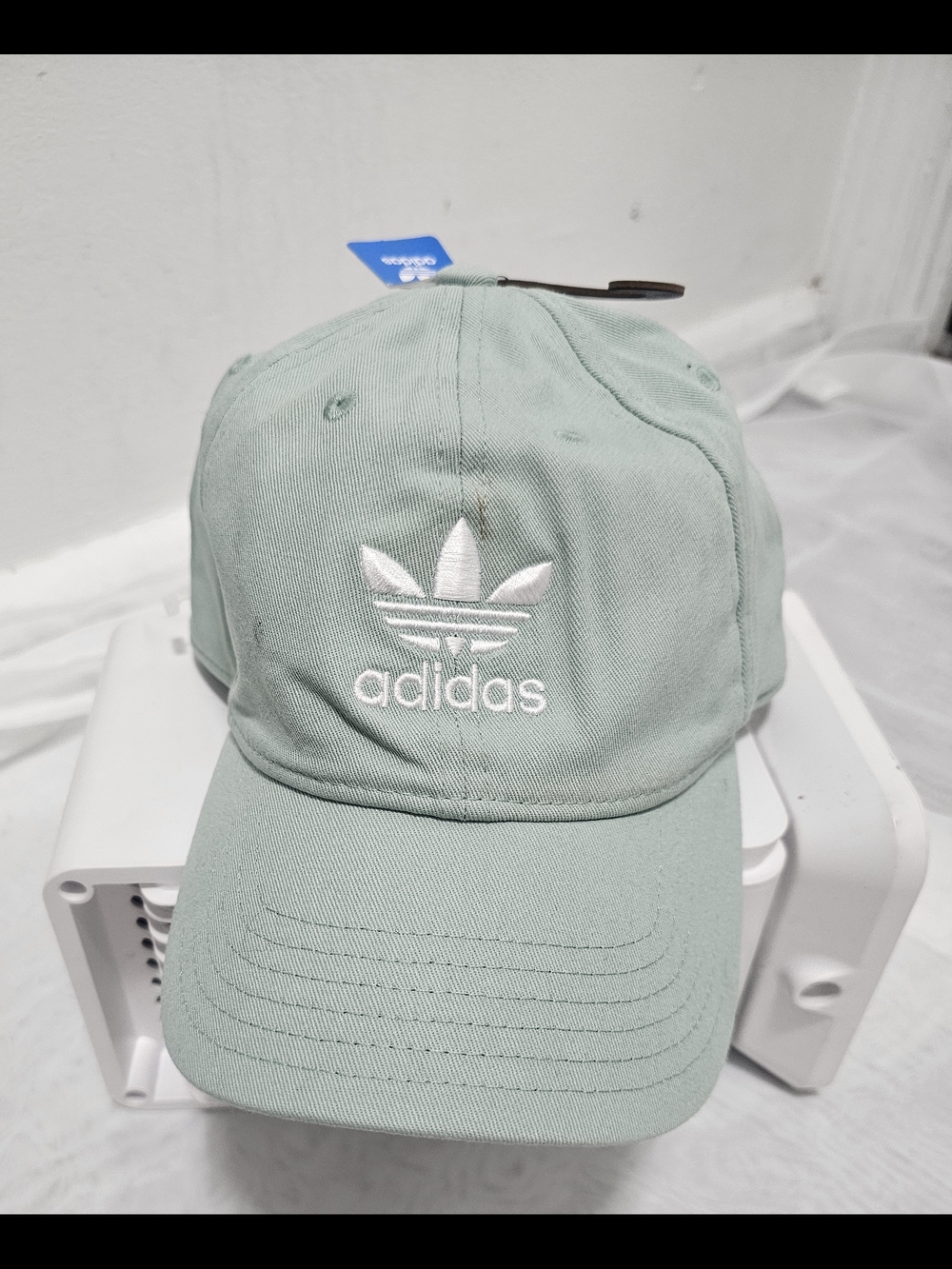 adidas Trefoil Logo Adjustable Green Solid Baseball Cap Hat Men One Size